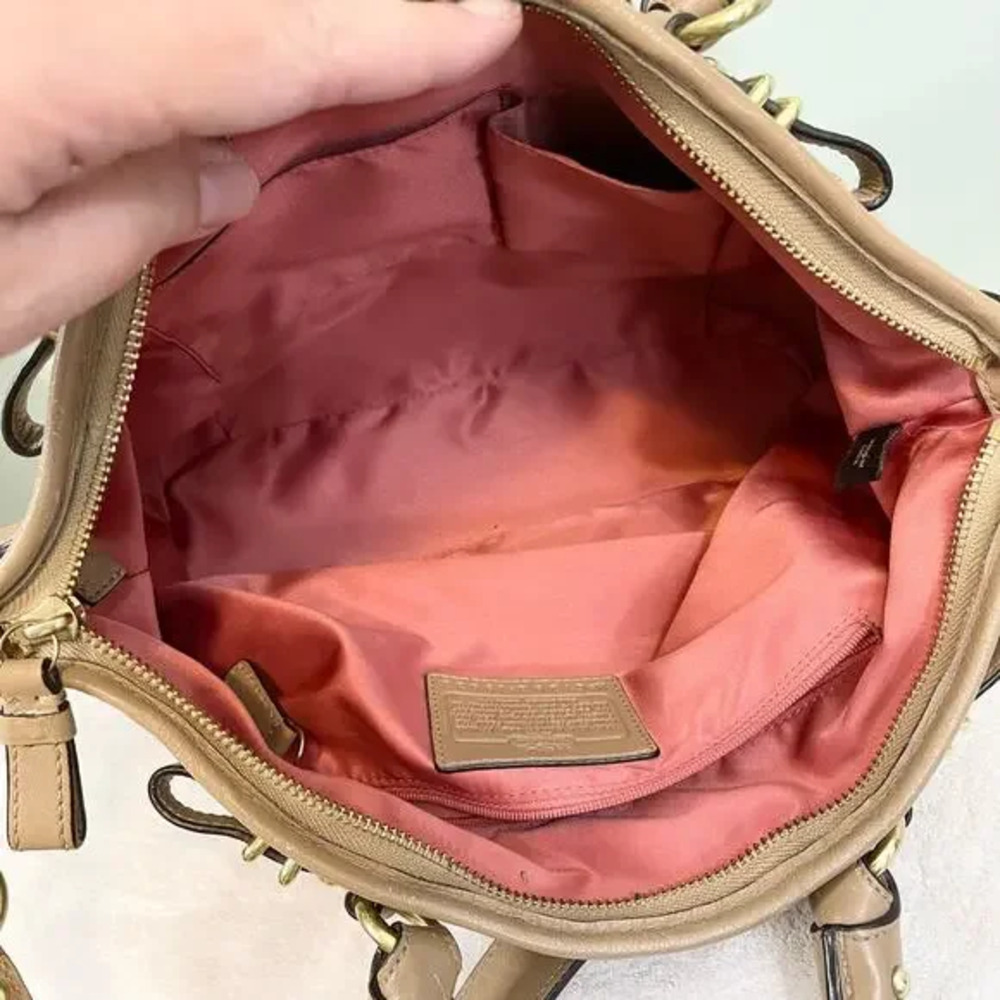 Coach Madison Tan Brown Leather Snakeskin Embossed Python Sophia Satchel Bag - Picture 9 of 9